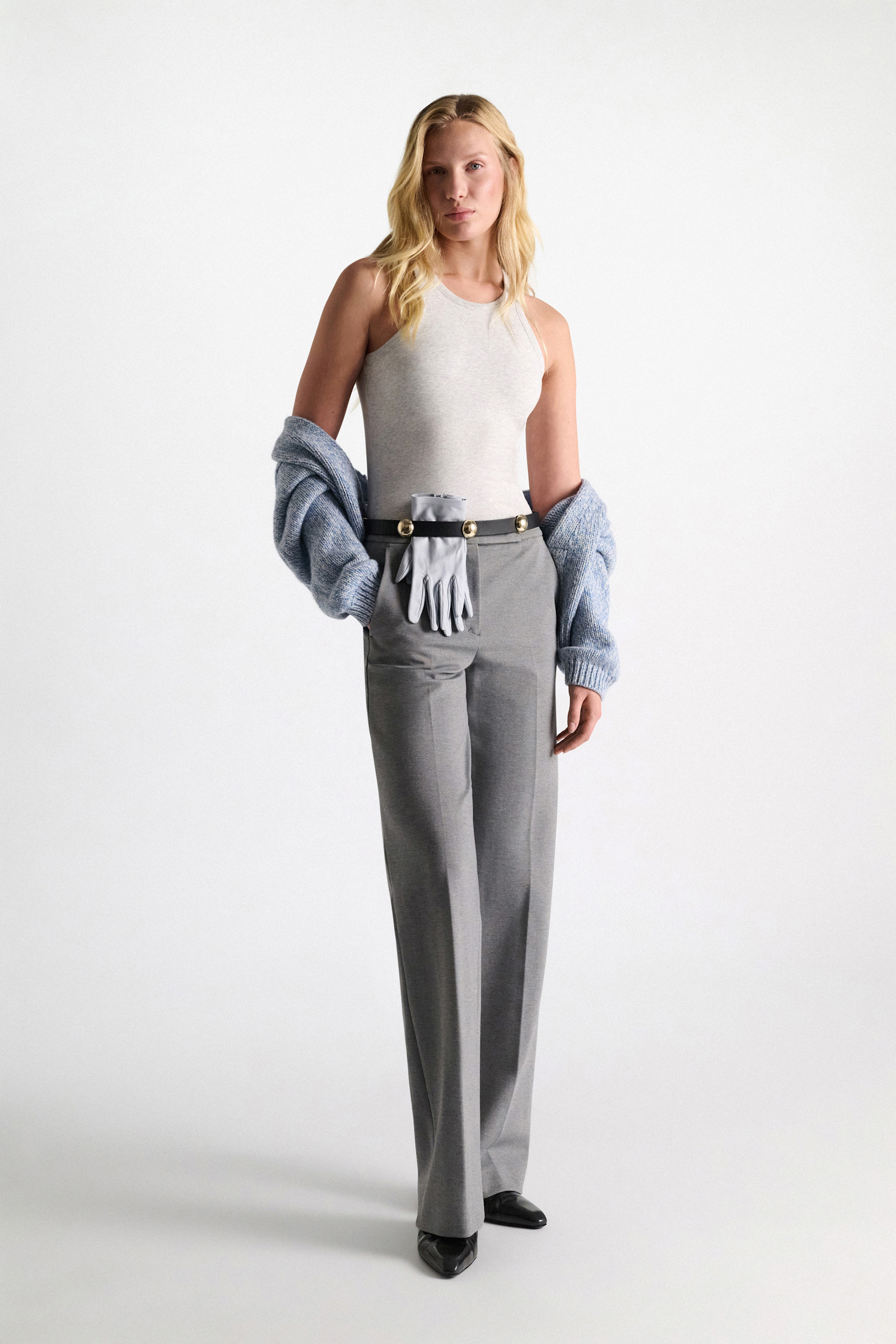 Dorothee Schumacher Wide leg pants in Punto Milano grey melange