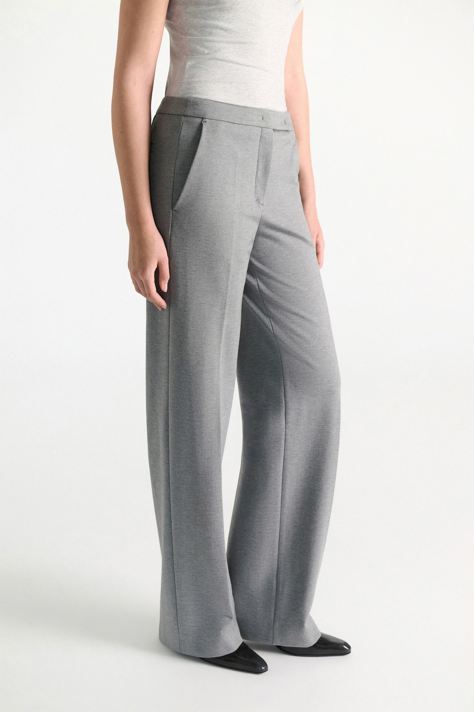 Dorothee Schumacher Wide leg pants in Punto Milano grey melange