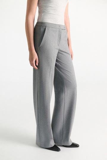 Dorothee Schumacher Wide leg pants in Punto Milano grey melange