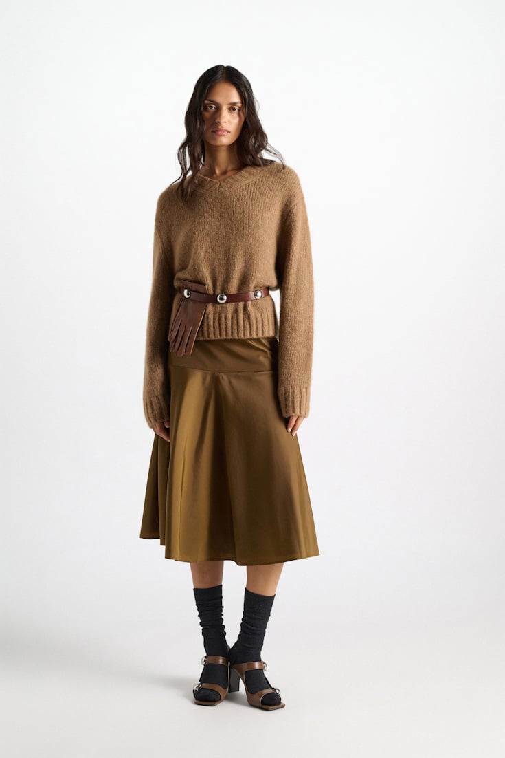 Dorothee Schumacher Nylon skirt porcini Model Front View