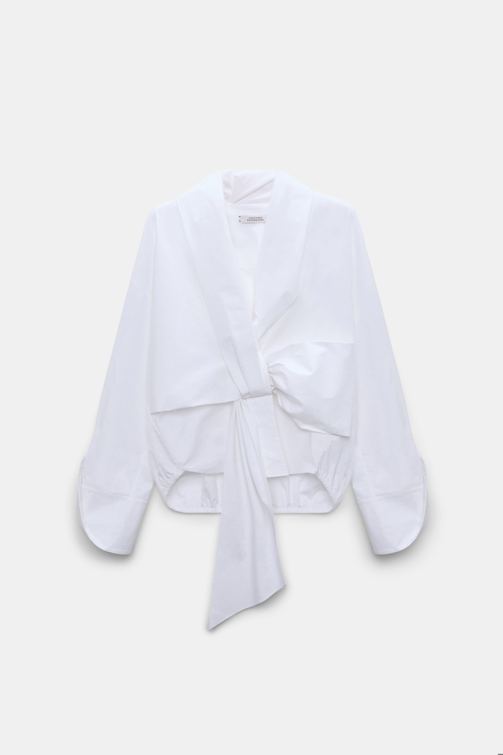 Dorothee Schumacher Oversized draped blouse in stretch cotton poplin pure white