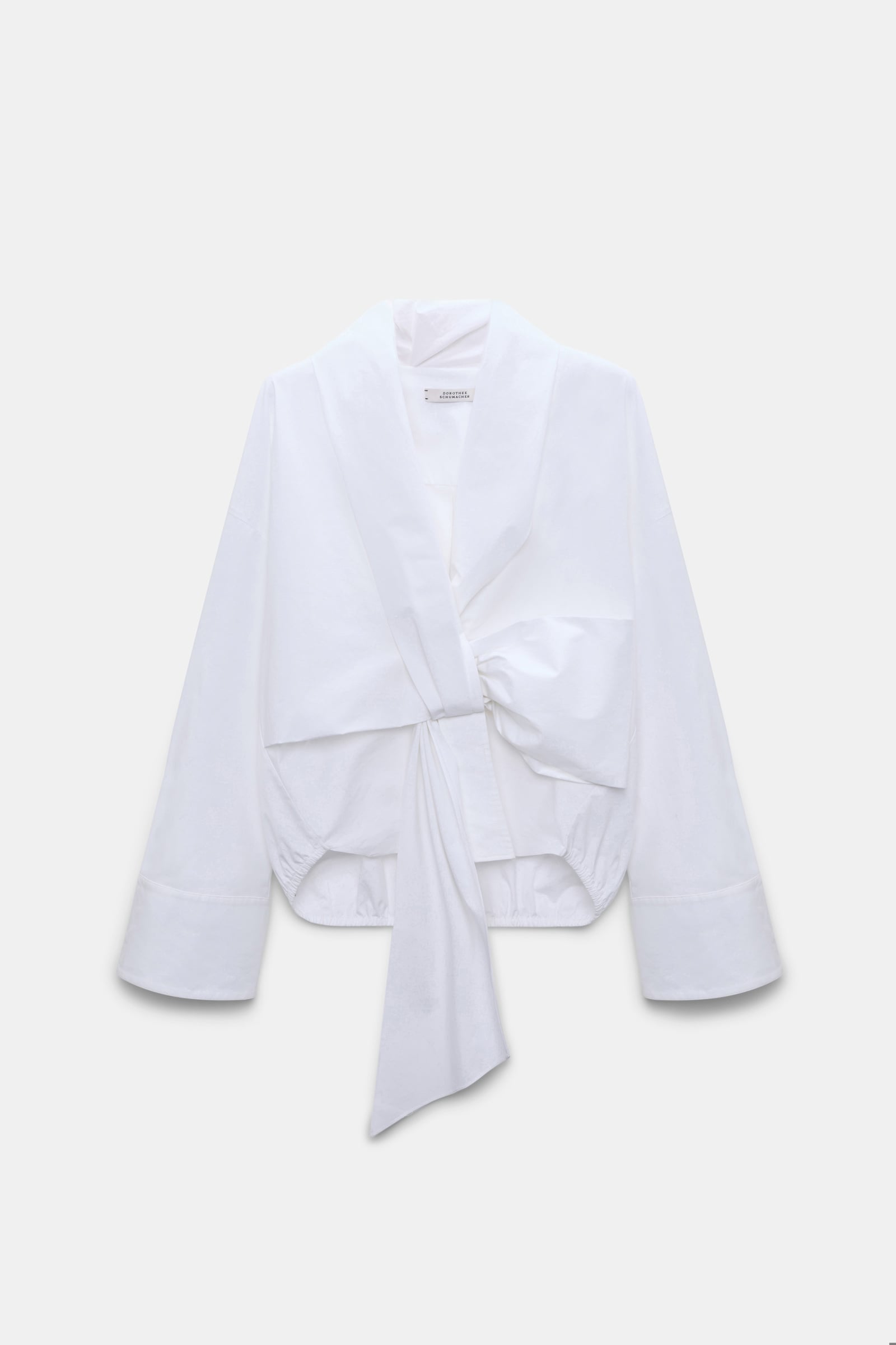 Dorothee Schumacher Oversized draped blouse in stretch cotton poplin pure white