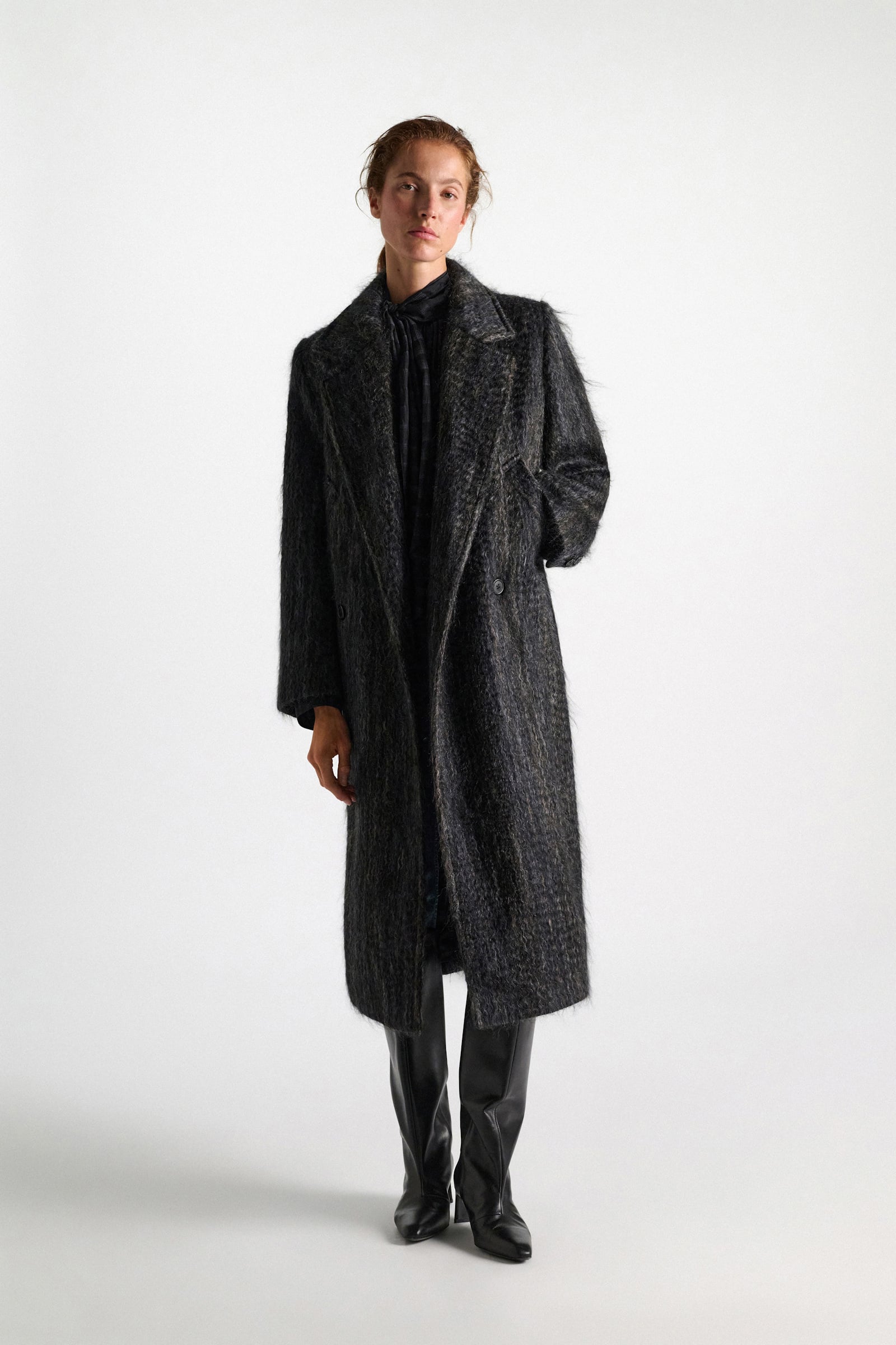 Dorothee Schumacher Wool-mohair coat anthra melange