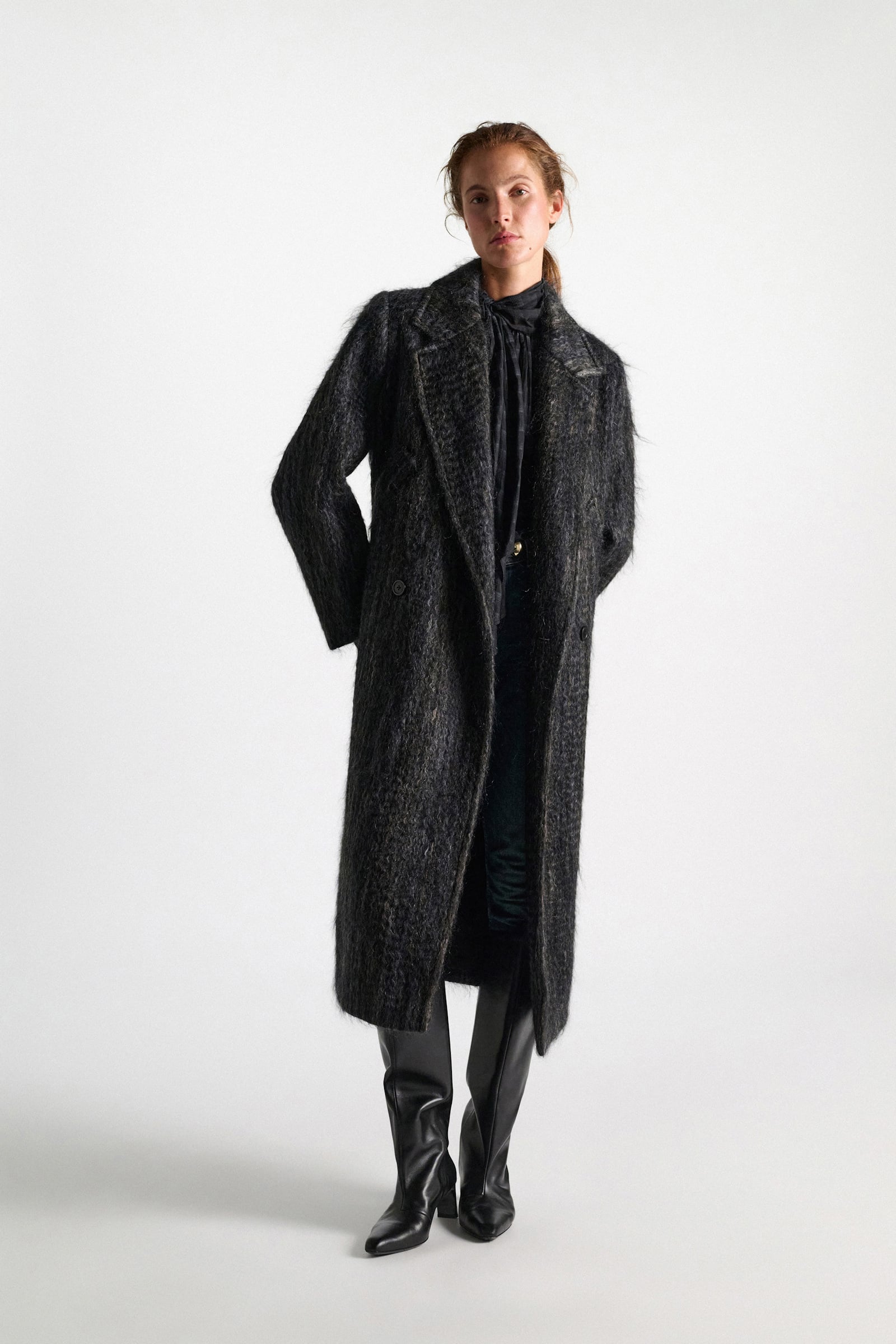 Dorothee Schumacher Wool-mohair coat anthra melange