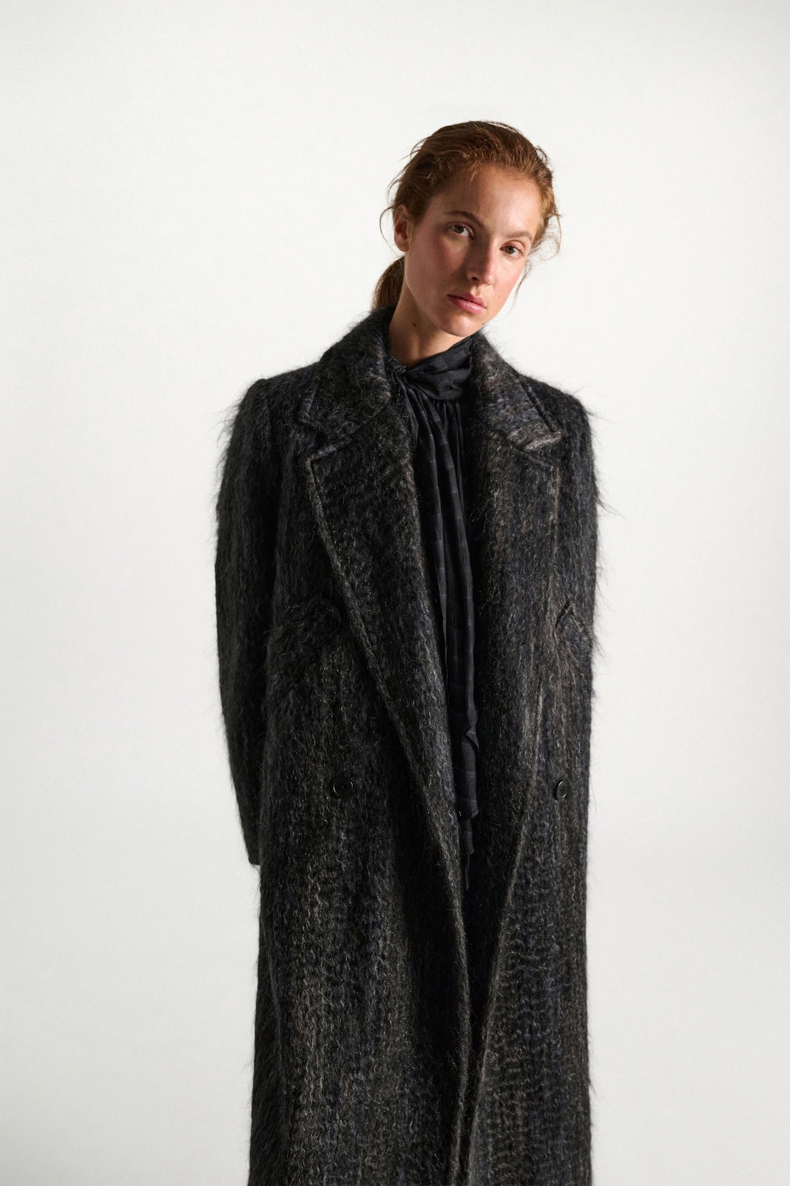 Dorothee Schumacher Wool-mohair coat anthra melange
