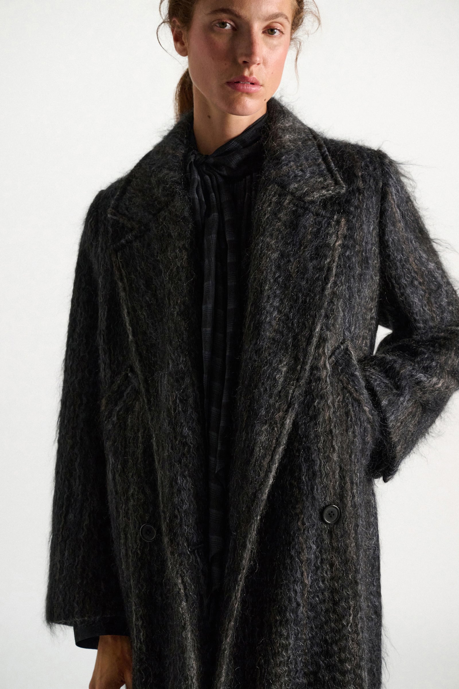 Dorothee Schumacher Wool-mohair coat anthra melange