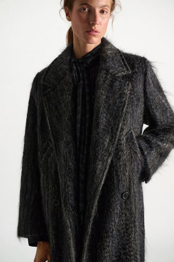 Dorothee Schumacher Wool-mohair coat anthra melange