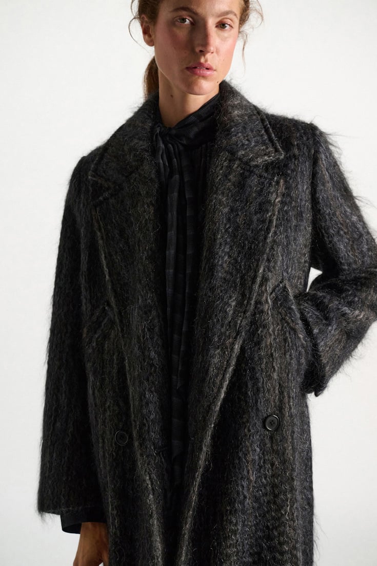 Dorothee Schumacher Wool-mohair coat anthra melange