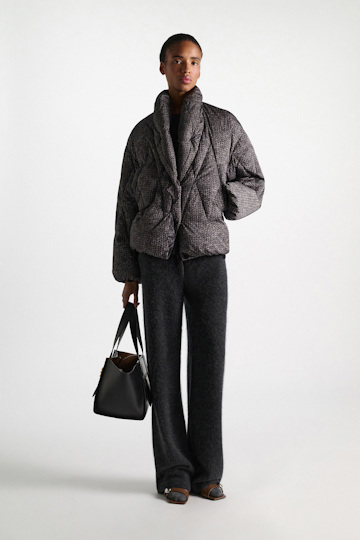 Dorothee Schumacher Printed down jacket knit print grey