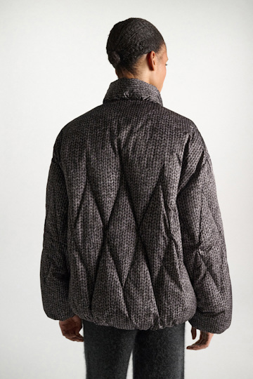 Dorothee Schumacher Printed down jacket knit print grey