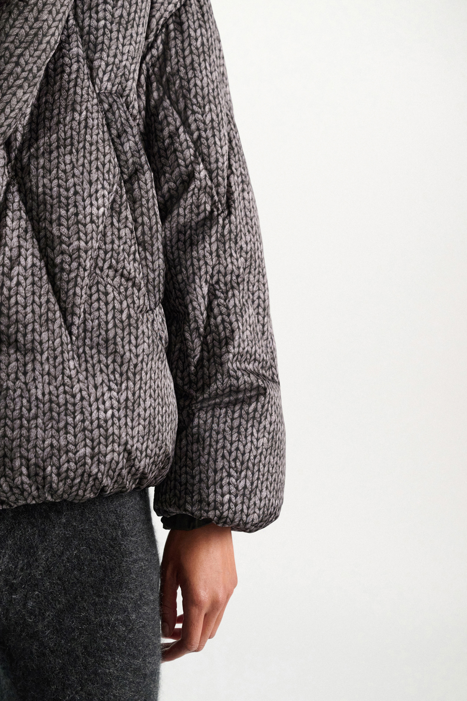 Dorothee Schumacher Printed down jacket knit print grey