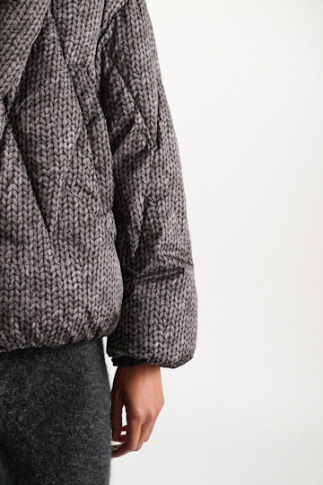 Dorothee Schumacher Printed down jacket knit print grey