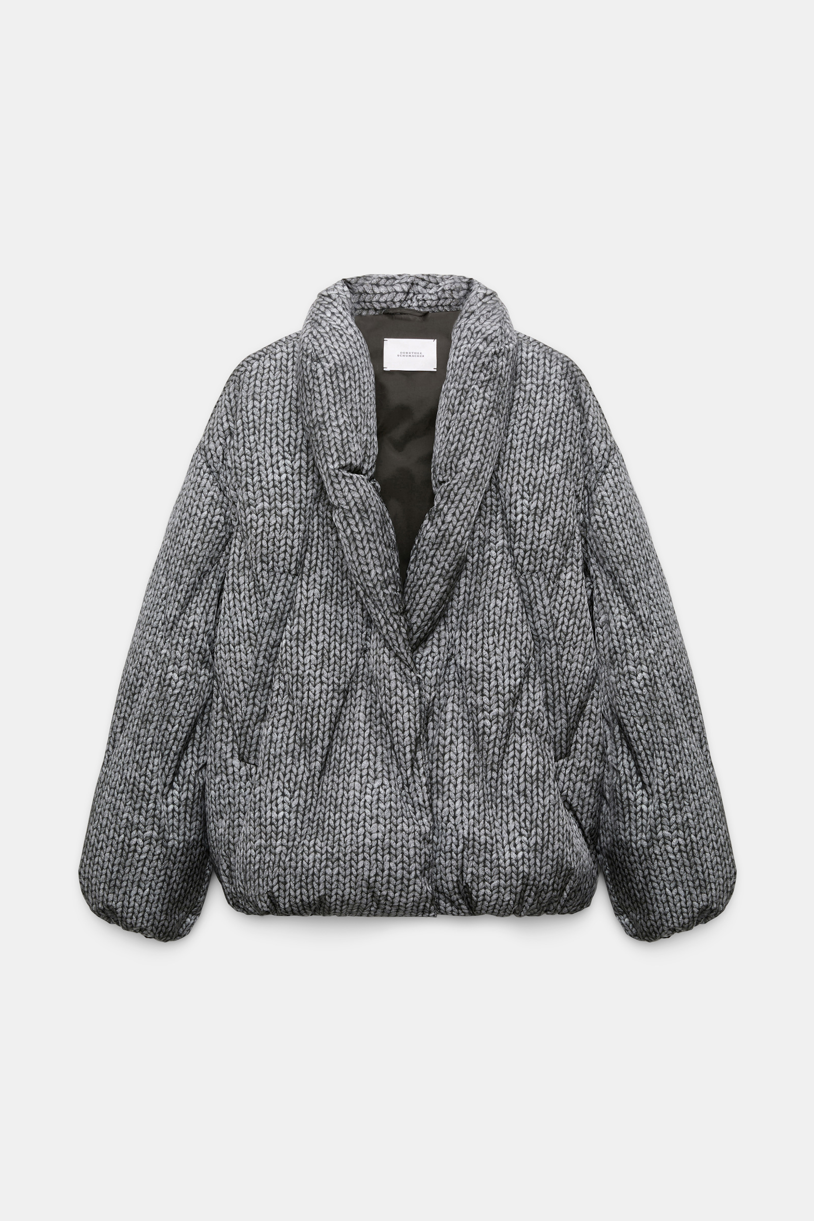 Dorothee Schumacher Printed down jacket knit print grey