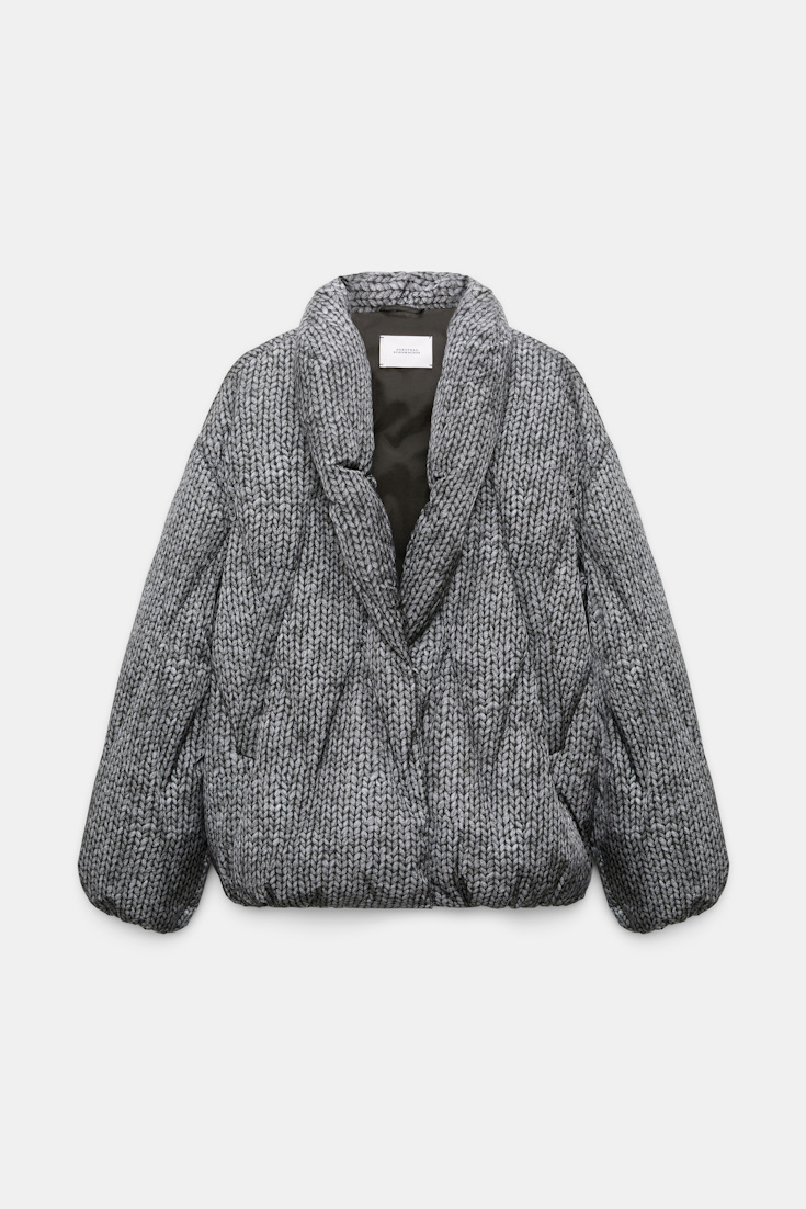 Dorothee Schumacher Printed down jacket knit print grey