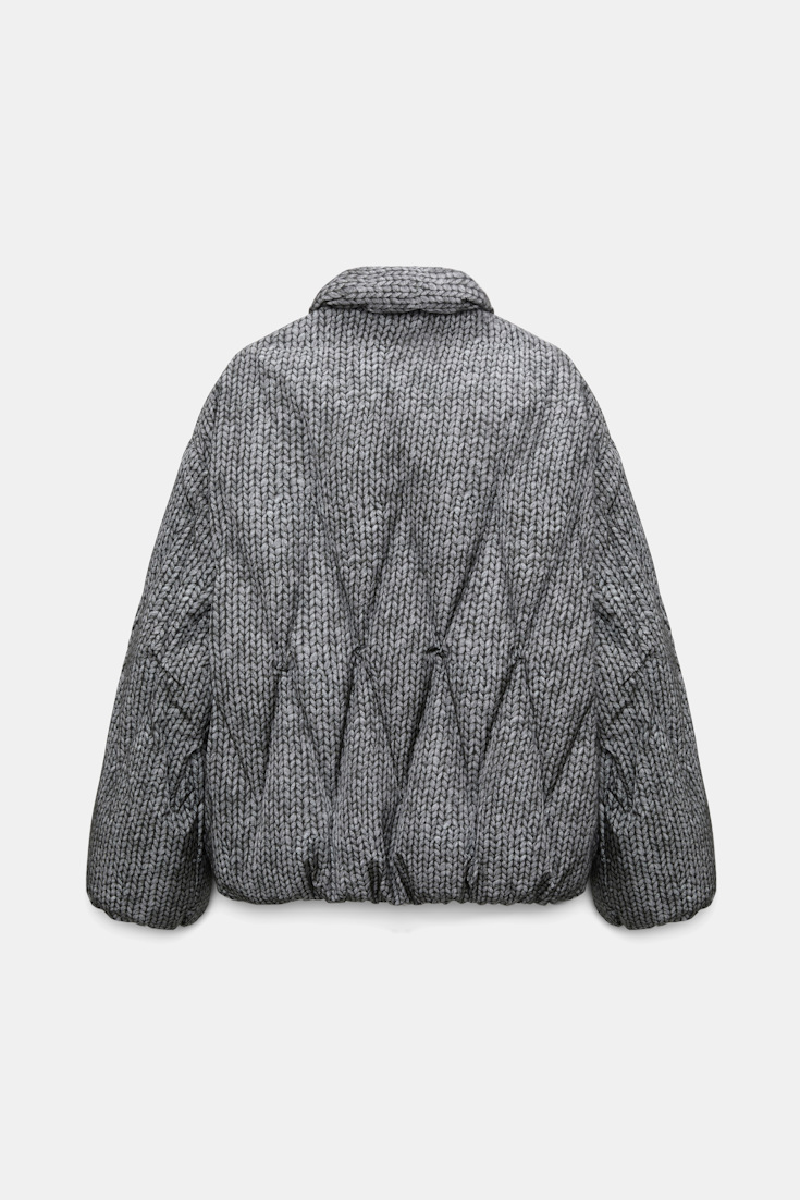 Dorothee Schumacher Printed down jacket knit print grey