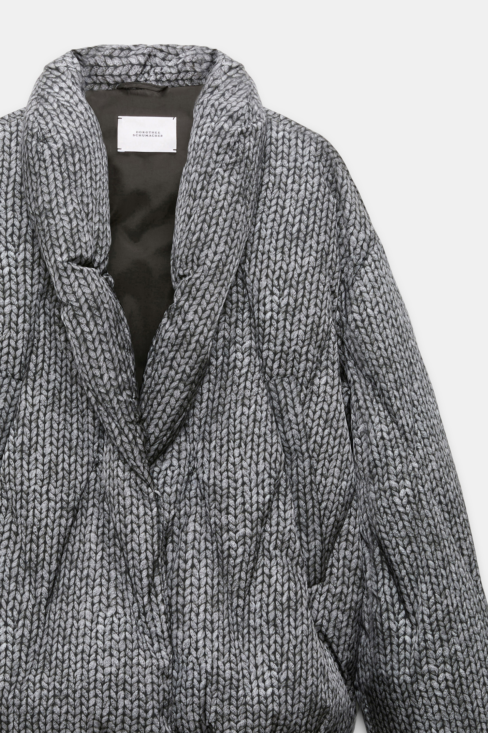 Dorothee Schumacher Printed down jacket knit print grey