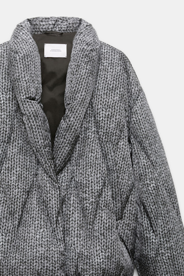 Dorothee Schumacher Printed down jacket knit print grey