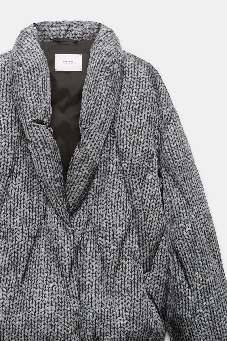 Dorothee Schumacher Printed down jacket knit print grey