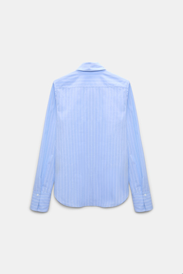 Dorothee Schumacher Slim cotton poplin shirt with XL rose madeira stripe