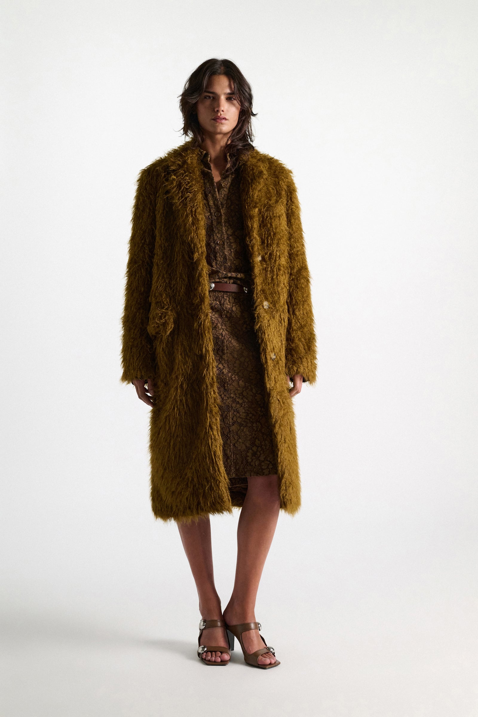 Dorothee Schumacher Hemdblusenkleid aus Guipurespitze porcini