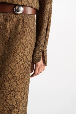 Dorothee Schumacher Guipure lace shirtdress porcini