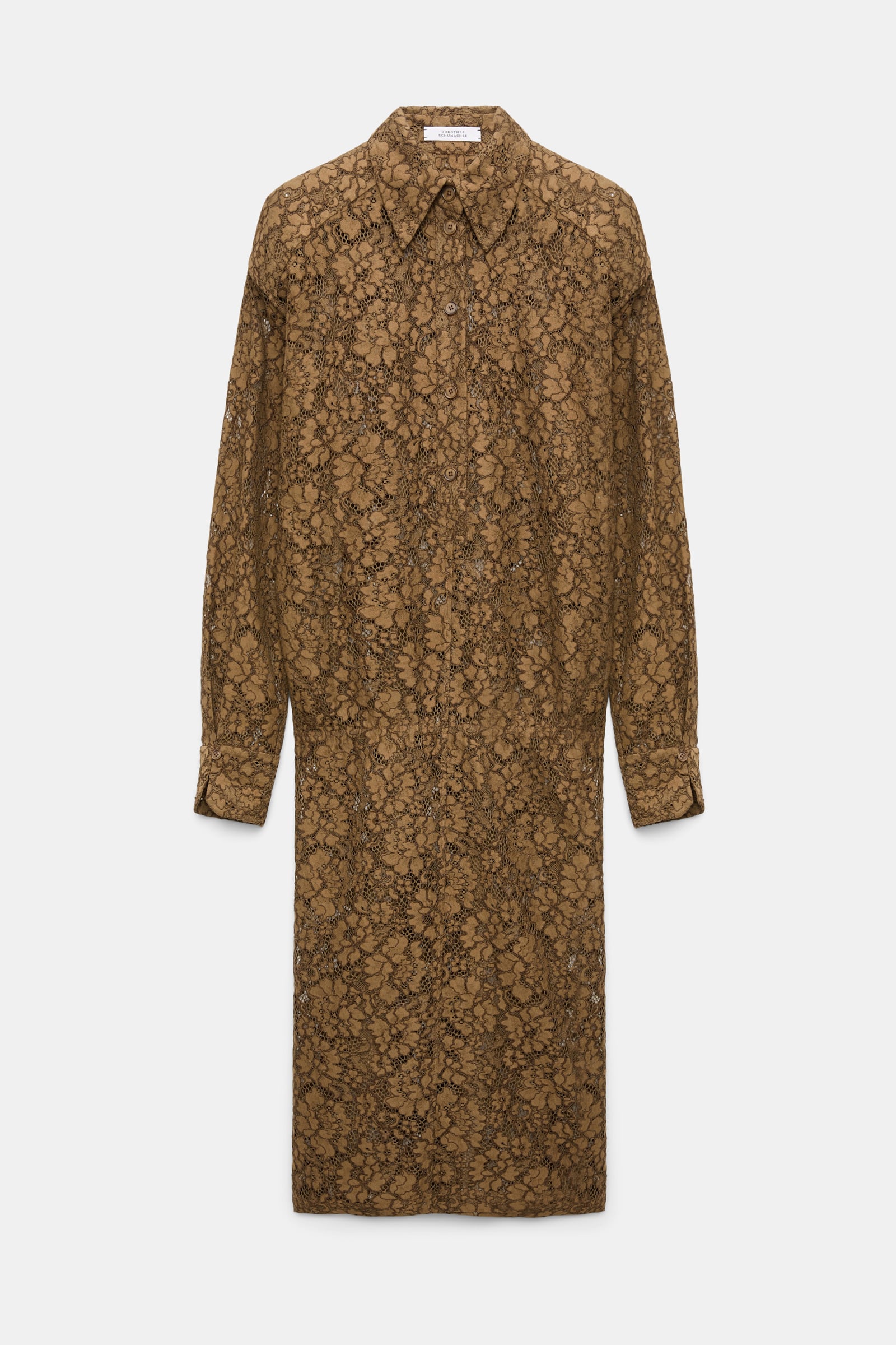 Dorothee Schumacher Hemdblusenkleid aus Guipurespitze porcini