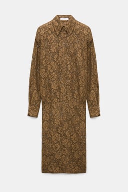 Dorothee Schumacher Hemdblusenkleid aus Guipurespitze porcini