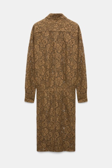 Dorothee Schumacher Hemdblusenkleid aus Guipurespitze porcini