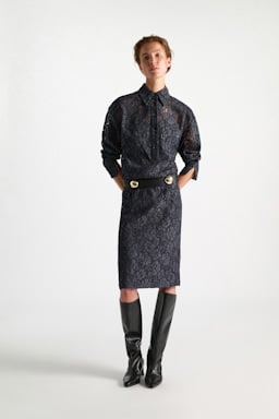 Dorothee Schumacher Guipure lace shirtdress smoked pearl