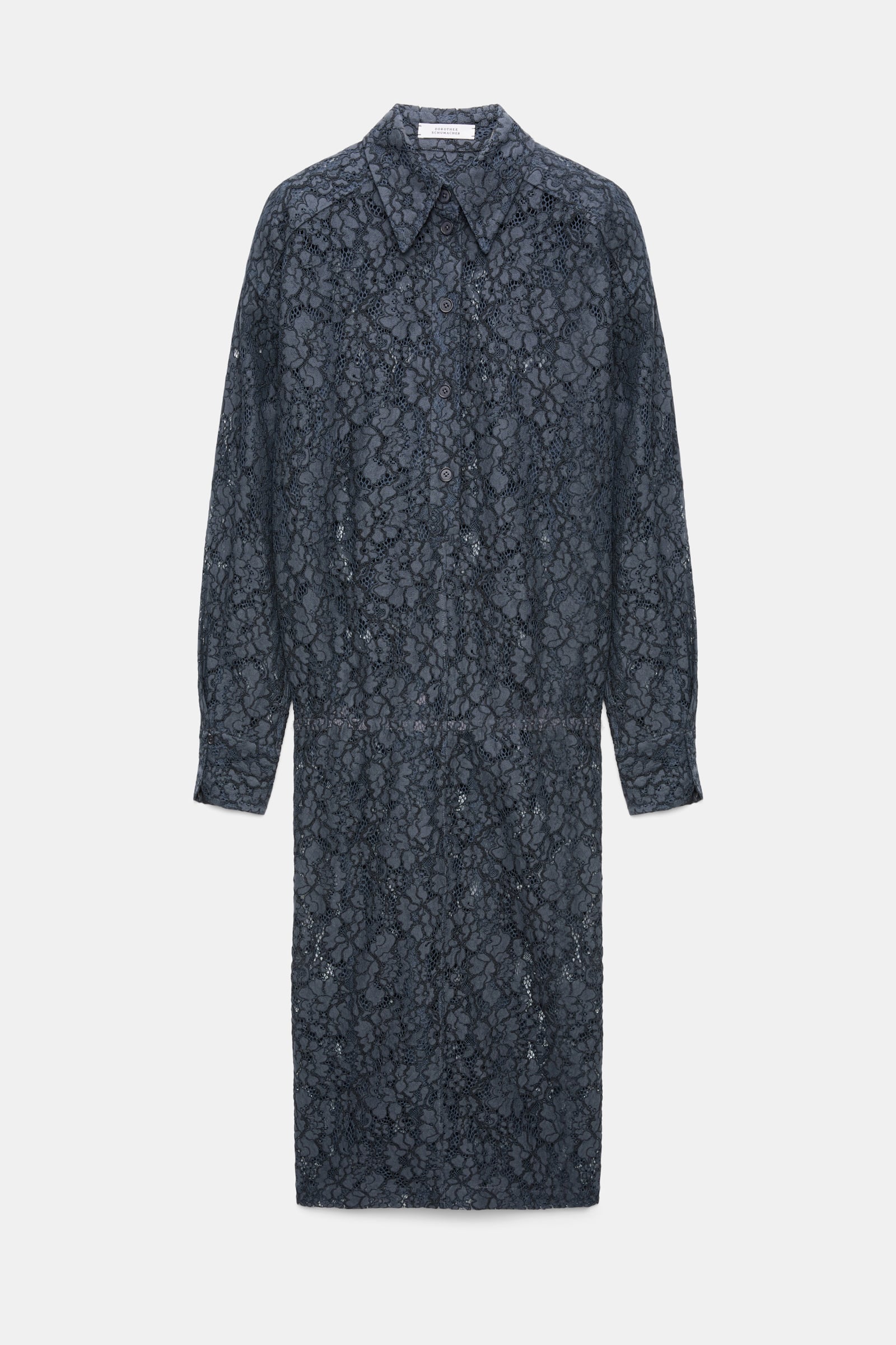 Dorothee Schumacher Guipure lace shirtdress smoked pearl