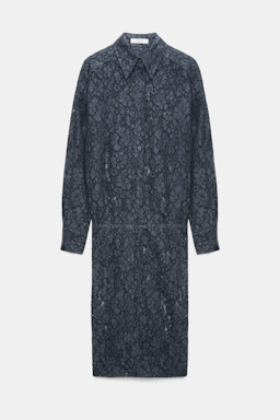 Dorothee Schumacher Guipure lace shirtdress smoked pearl