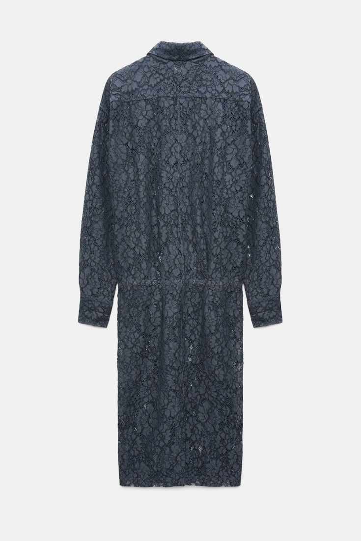 Dorothee Schumacher Guipure lace shirtdress smoked pearl