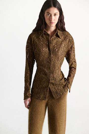 Dorothee Schumacher Guipure lace shirt porcini