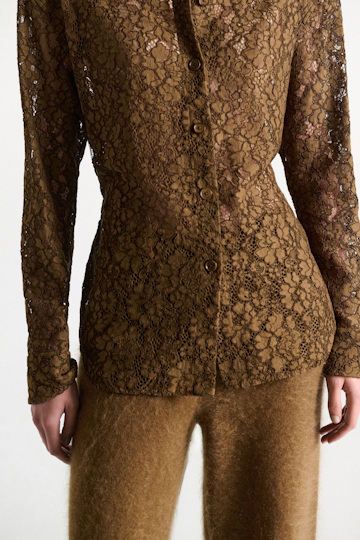 Dorothee Schumacher Guipure lace shirt porcini