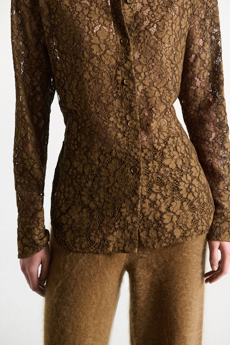 Dorothee Schumacher Guipure lace shirt porcini