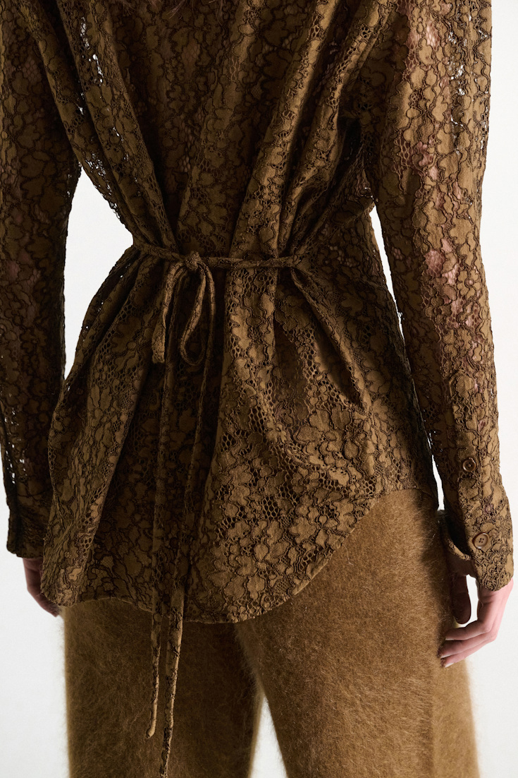 Dorothee Schumacher Guipure lace shirt porcini