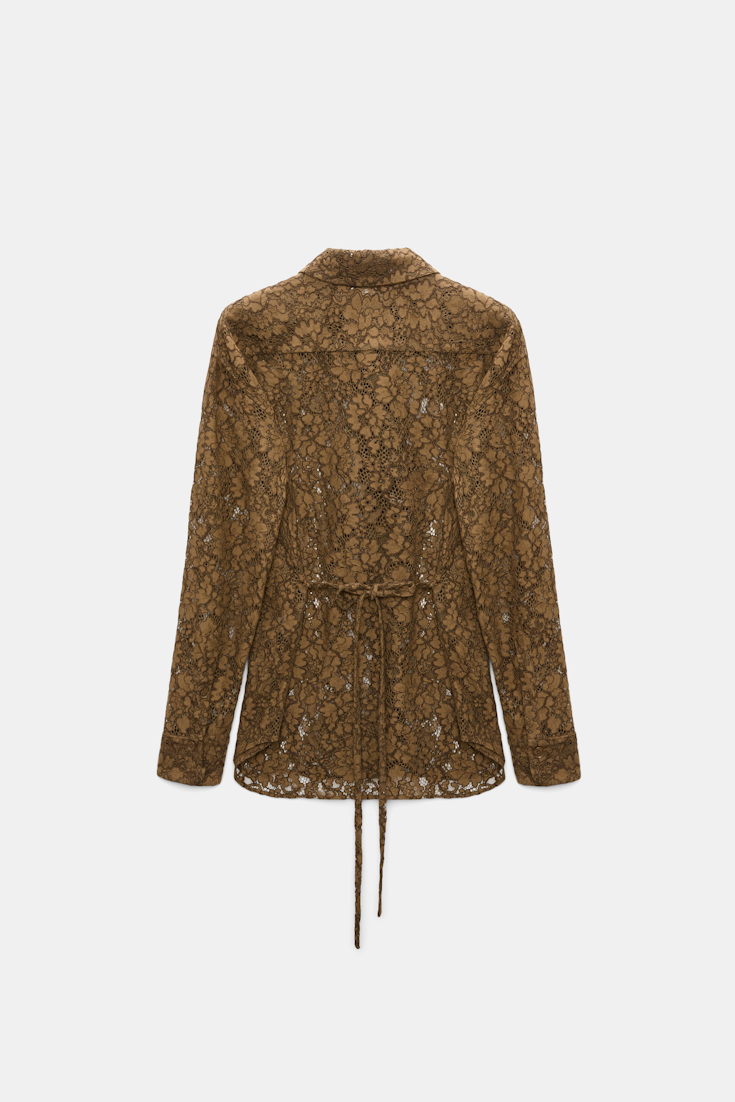 Dorothee Schumacher Guipure lace shirt porcini