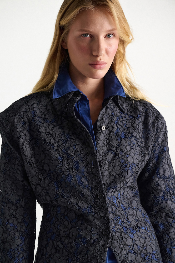 Dorothee Schumacher Guipure lace shirt smoked pearl