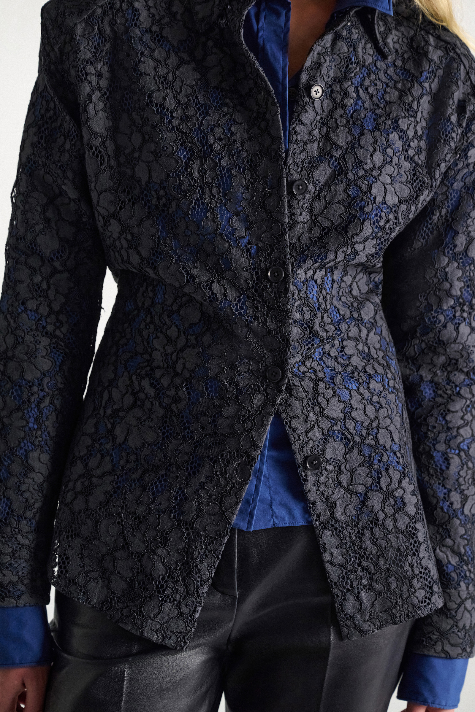 Dorothee Schumacher Guipure lace shirt smoked pearl