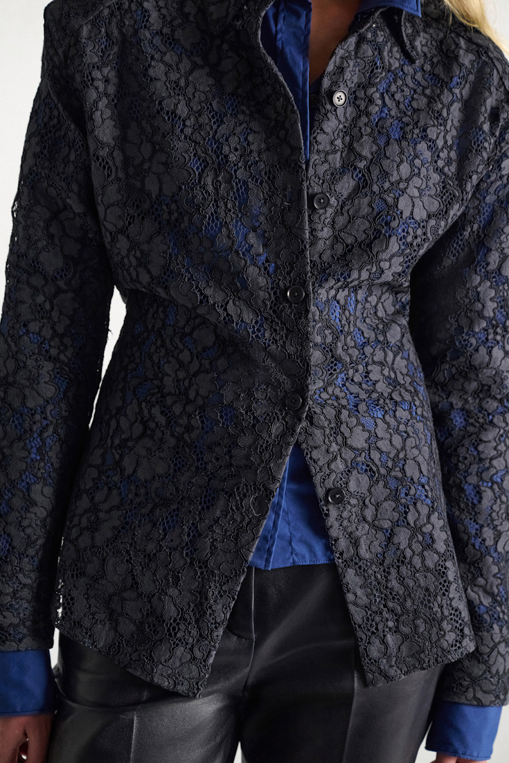 Dorothee Schumacher Guipure lace shirt smoked pearl