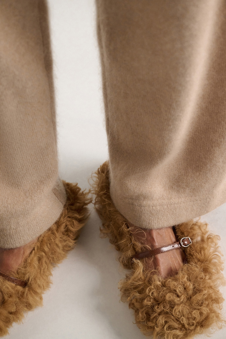 Dorothee Schumacher Curly sheepskin Mary-Janes saffron