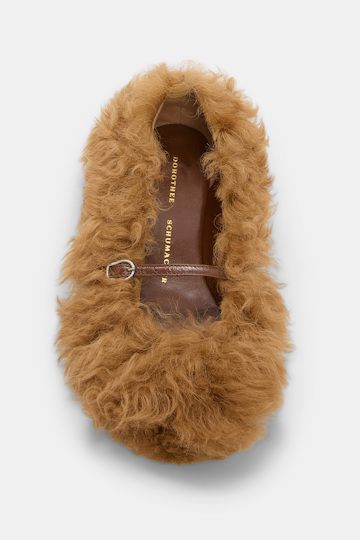 Dorothee Schumacher Curly sheepskin Mary-Janes saffron