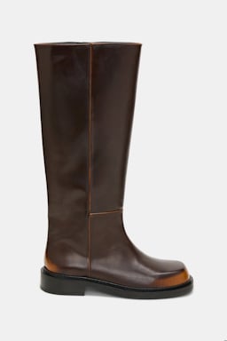 Dorothee Schumacher Brushed boxcalf tall biker boots brown brush off