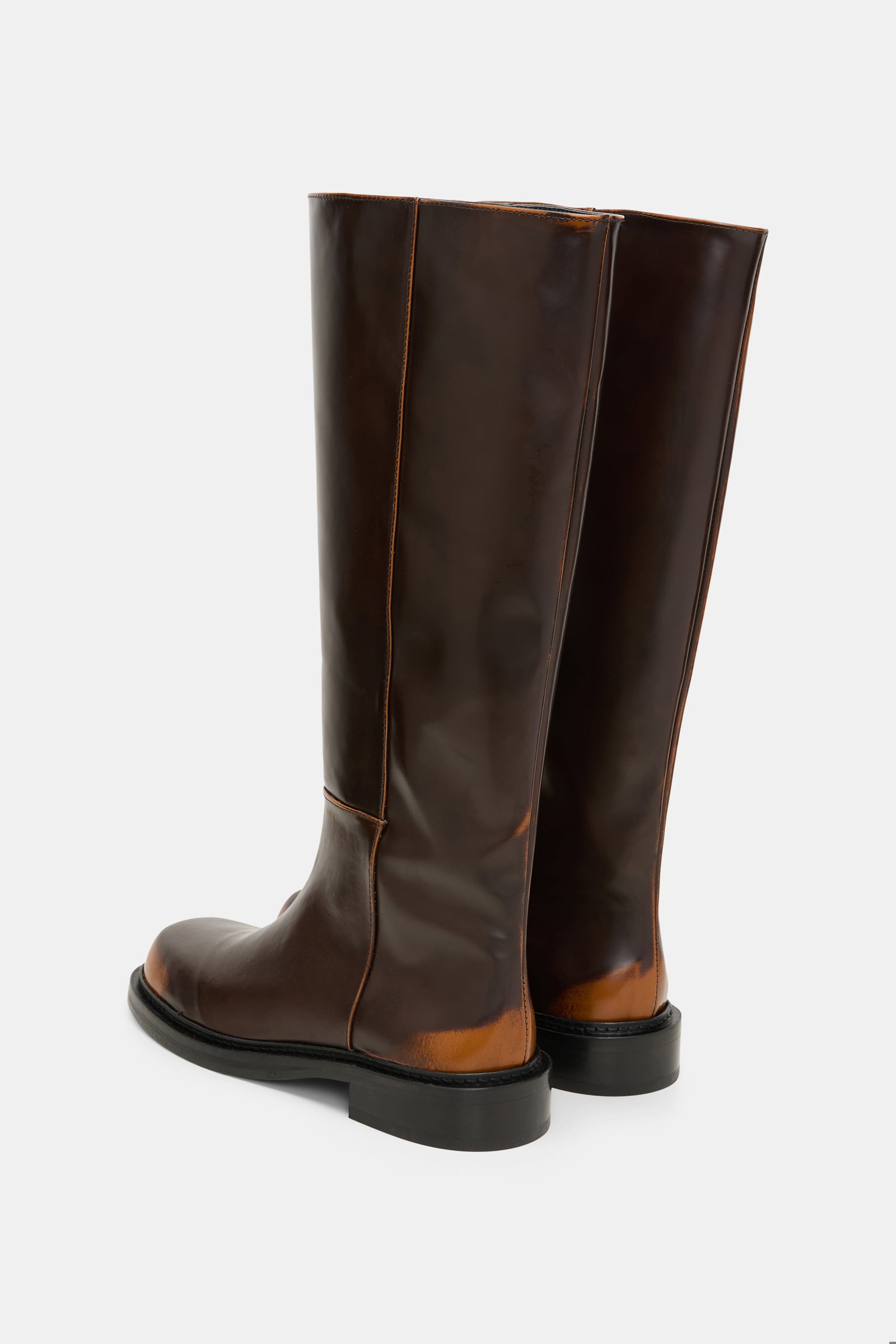 Dorothee Schumacher Brushed boxcalf tall biker boots brown brush off