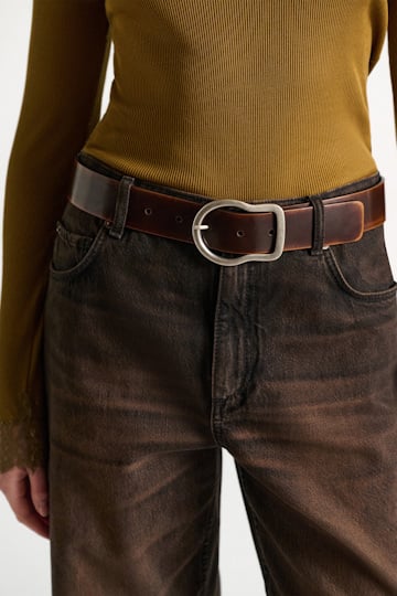 Dorothee Schumacher Brushed boxcalf belt brown brush off