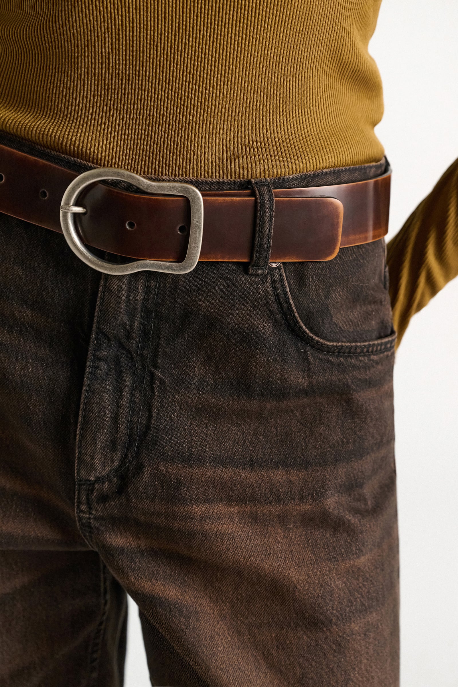 Dorothee Schumacher Brushed boxcalf belt brown brush off