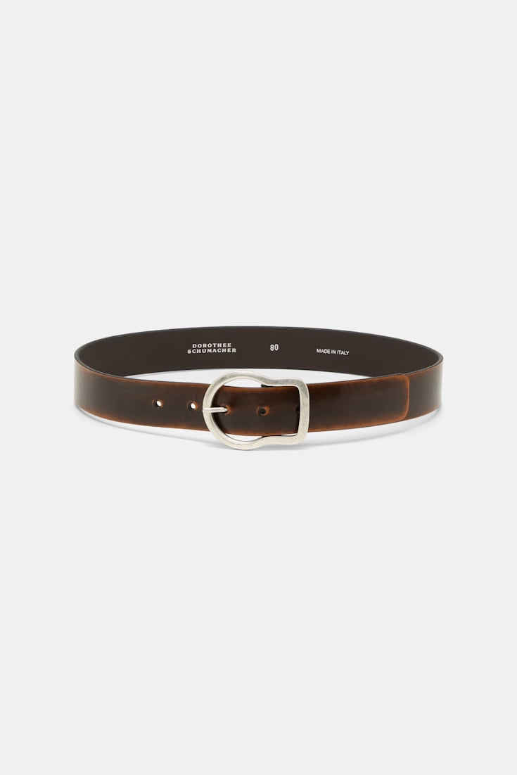 Dorothee Schumacher Brushed boxcalf belt brown brush off