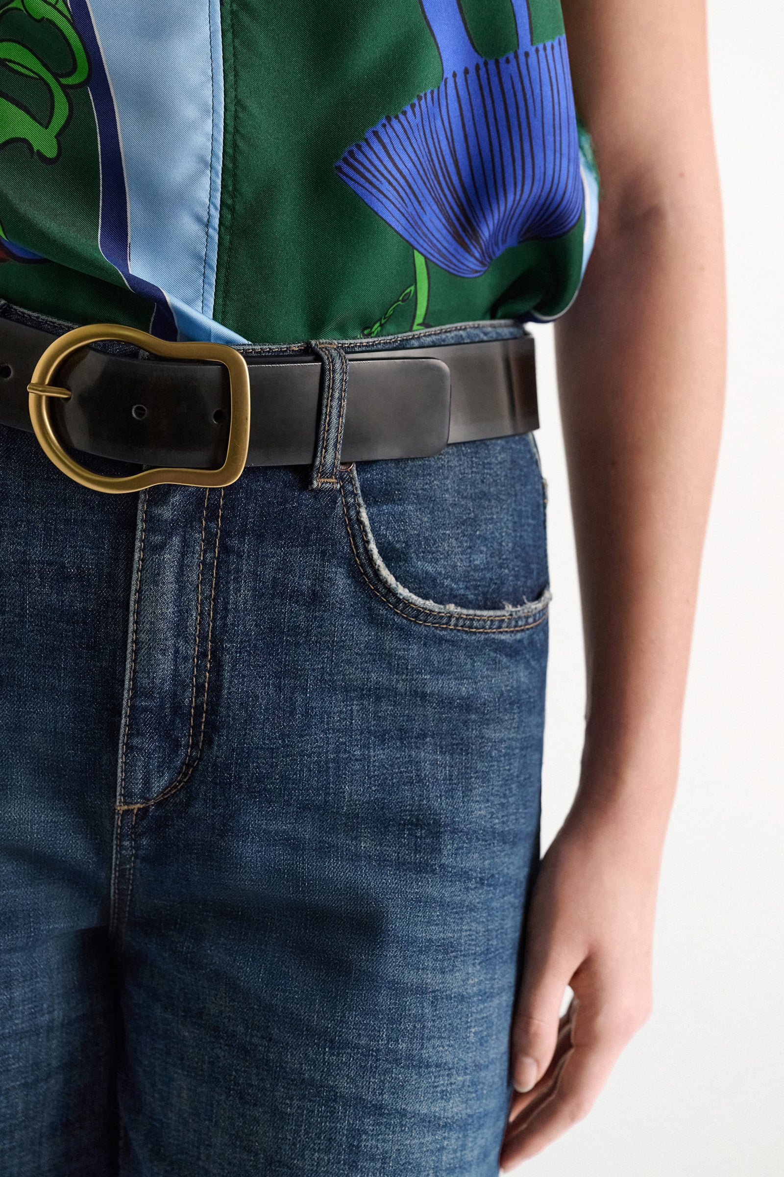 Dorothee Schumacher Brushed boxcalf belt grey brush off