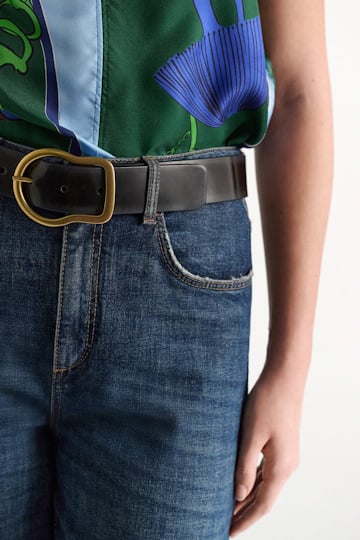 Dorothee Schumacher Brushed boxcalf belt grey brush off