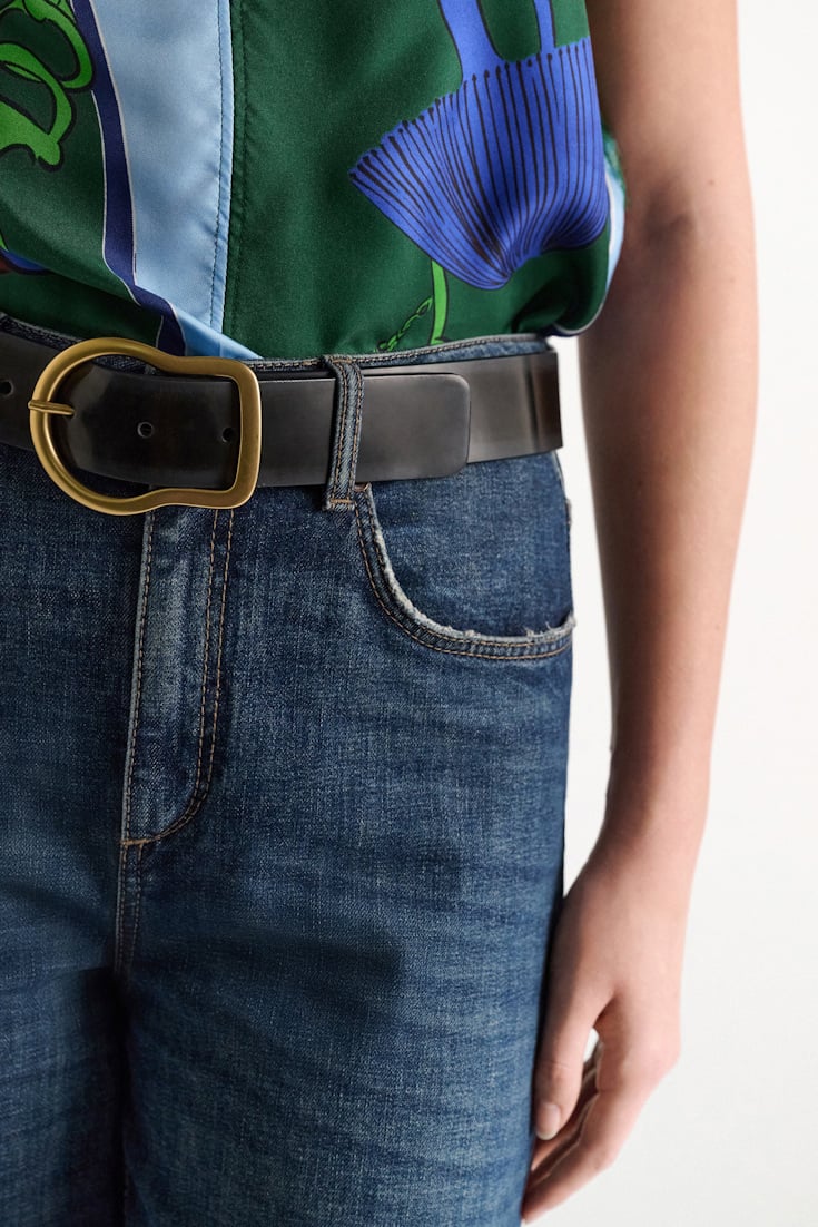 Dorothee Schumacher Brushed boxcalf belt grey brush off